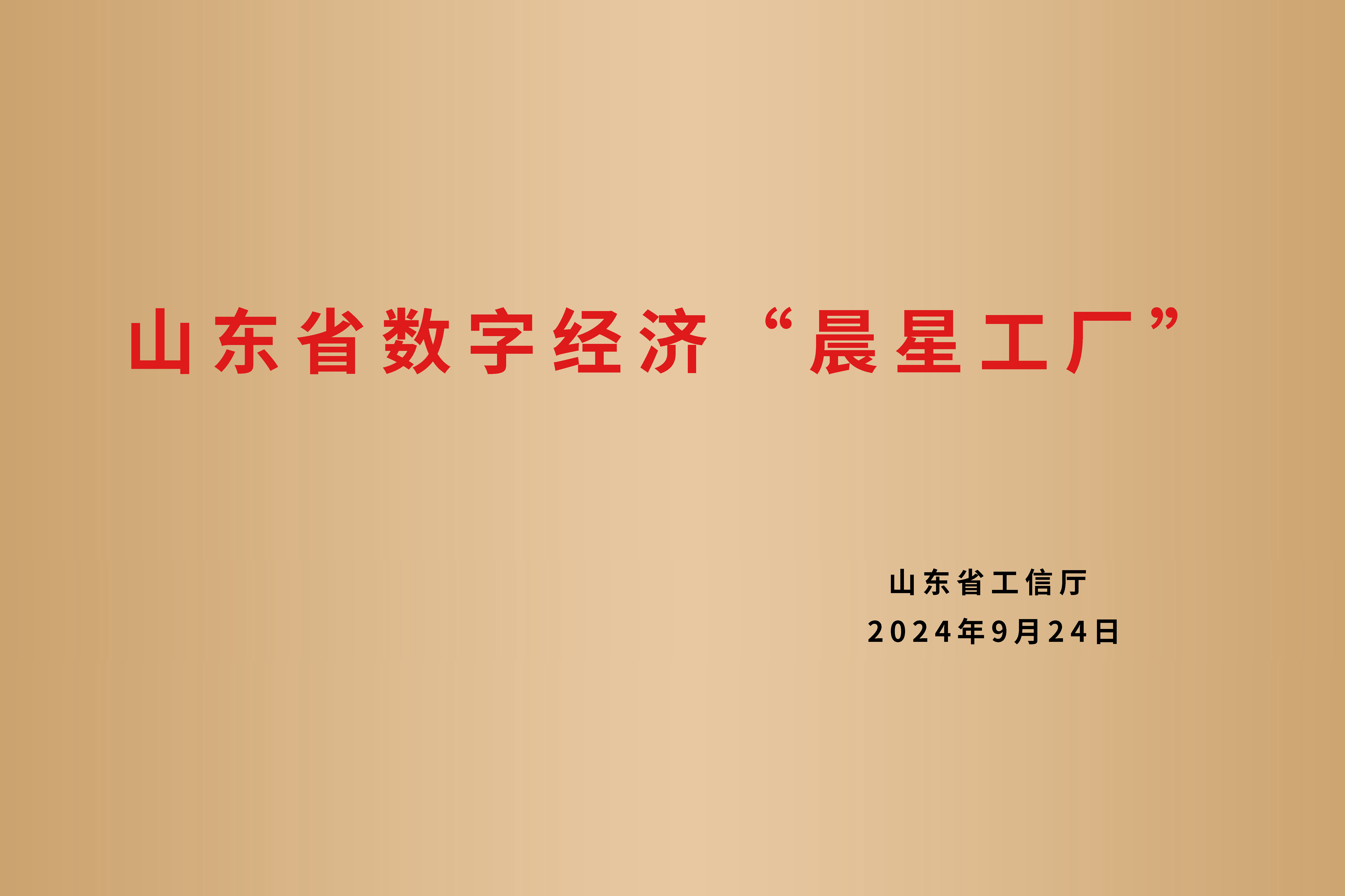 山东省数字经济“晨星工厂”
